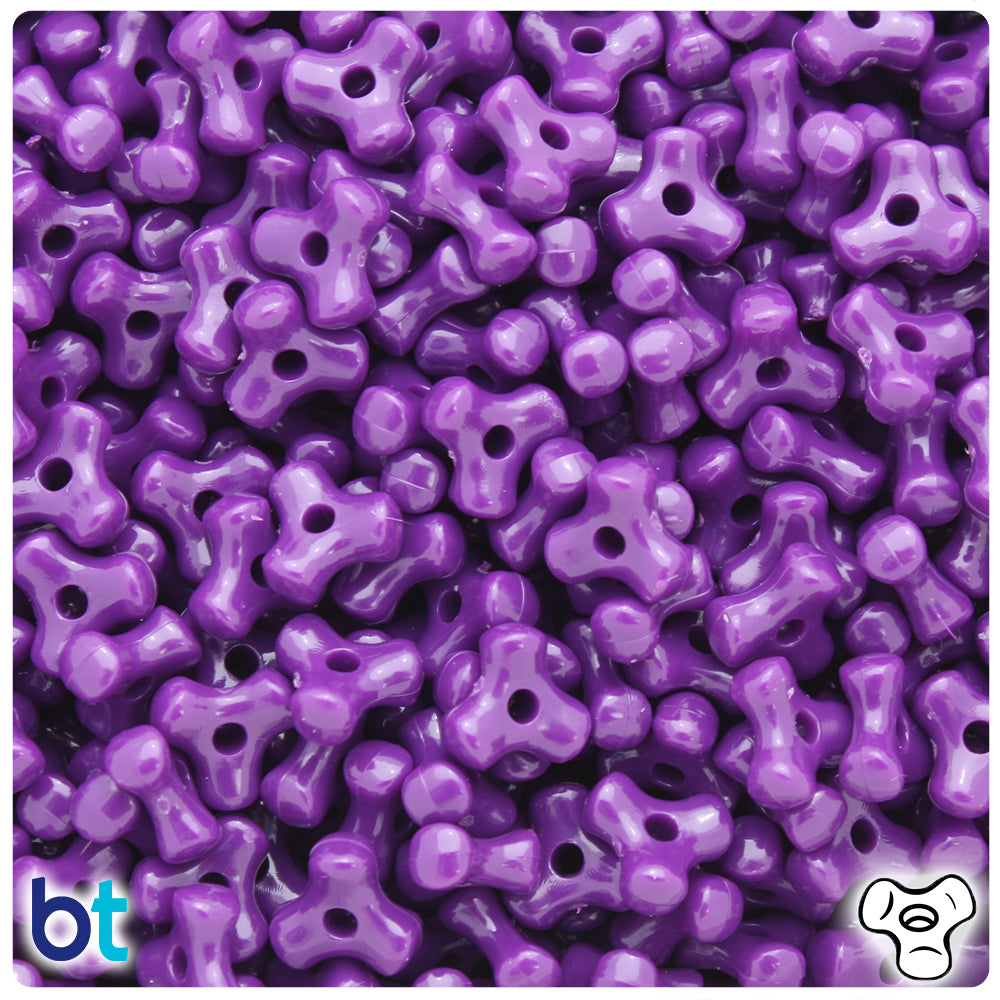 Plum Neon Bright 11mm TriBead Plastic Beads (500pcs)