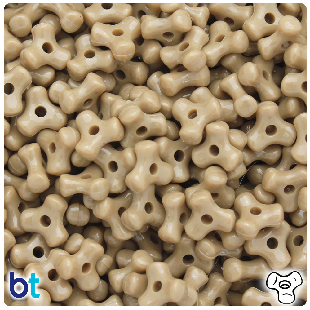 Khaki Opaque 11mm TriBead Plastic Beads (500pcs)