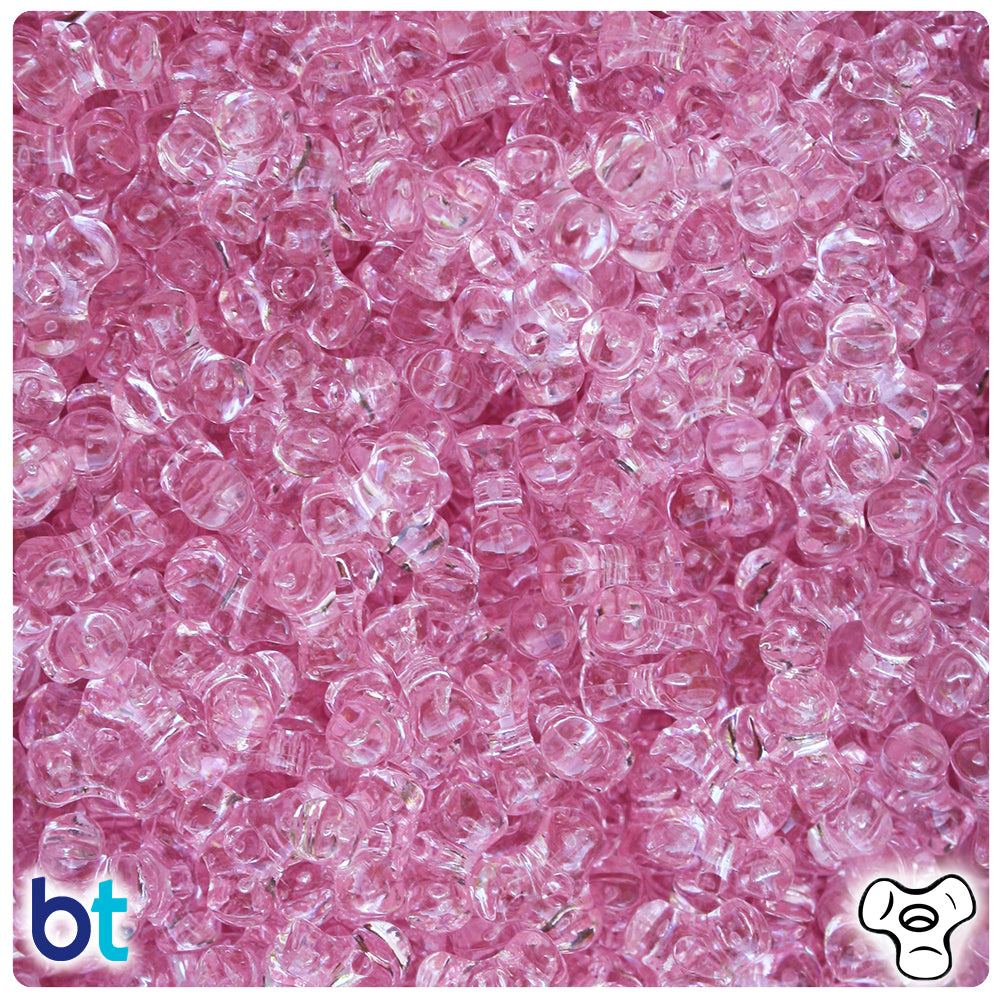 Pale Pink Transparent 11mm TriBead Plastic Beads (500pcs)