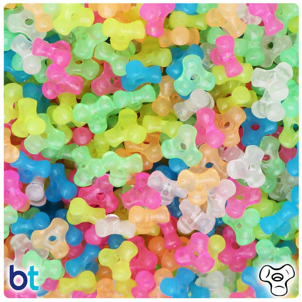 Glow Mix 11mm TriBead Plastic Beads (500pcs)
