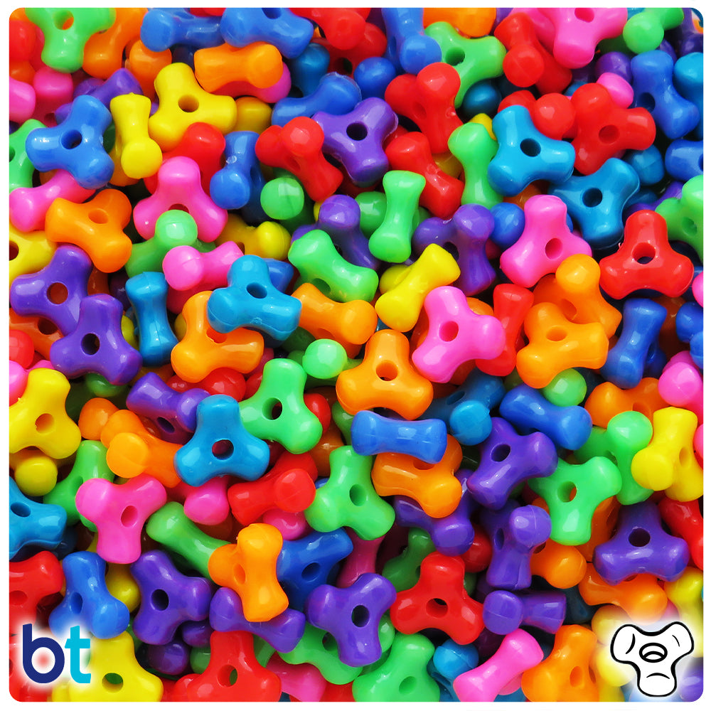 Circus Opaque Mix 11mm TriBead Plastic Beads (500pcs)