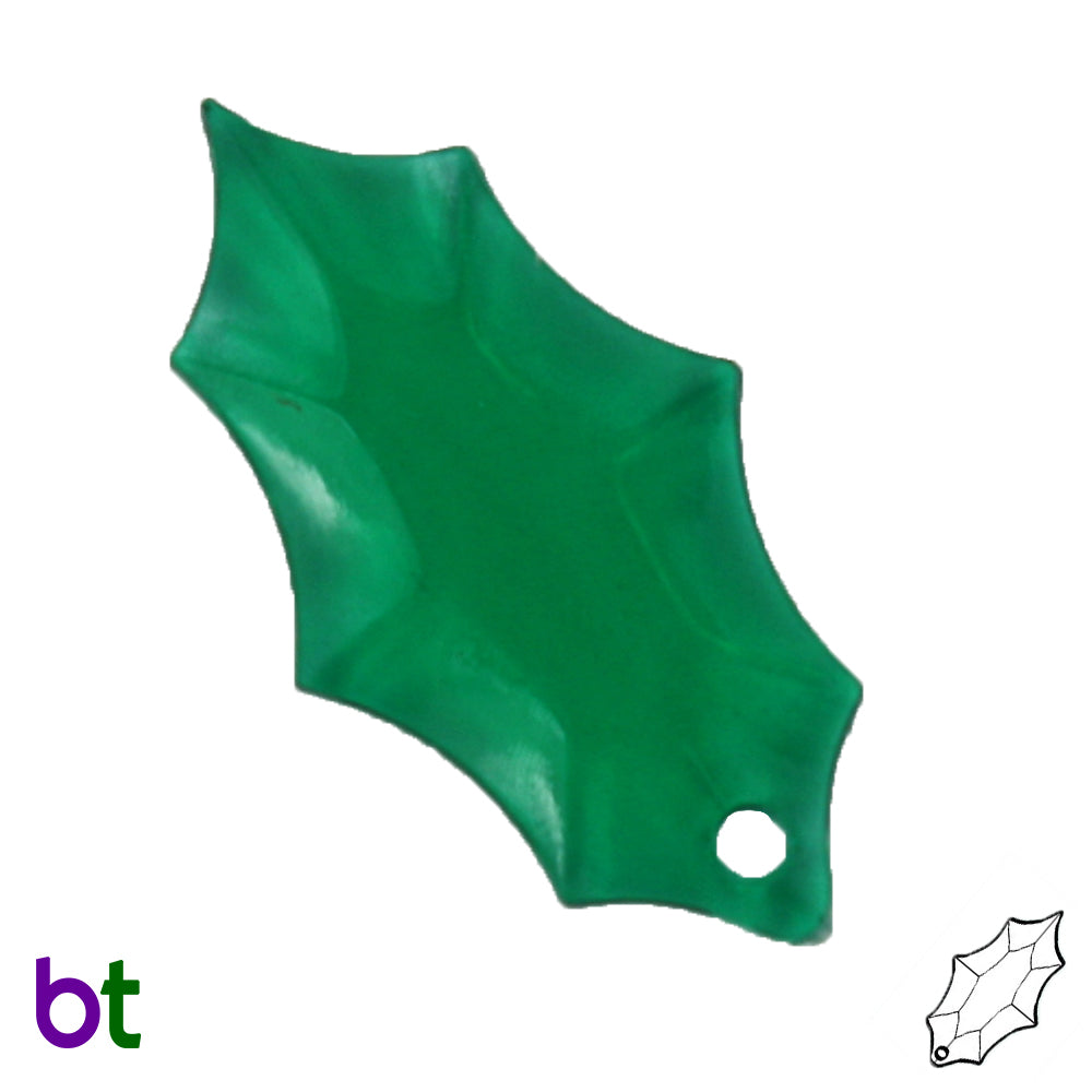 Emerald Transparent 23mm Plastic Holly Leaves (100pcs)