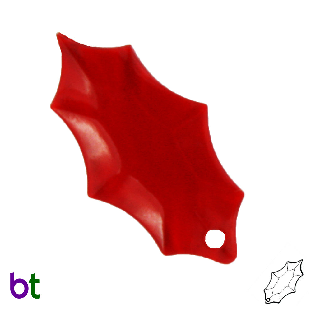 Dark Ruby Transparent 23mm Plastic Holly Leaves (100pcs)