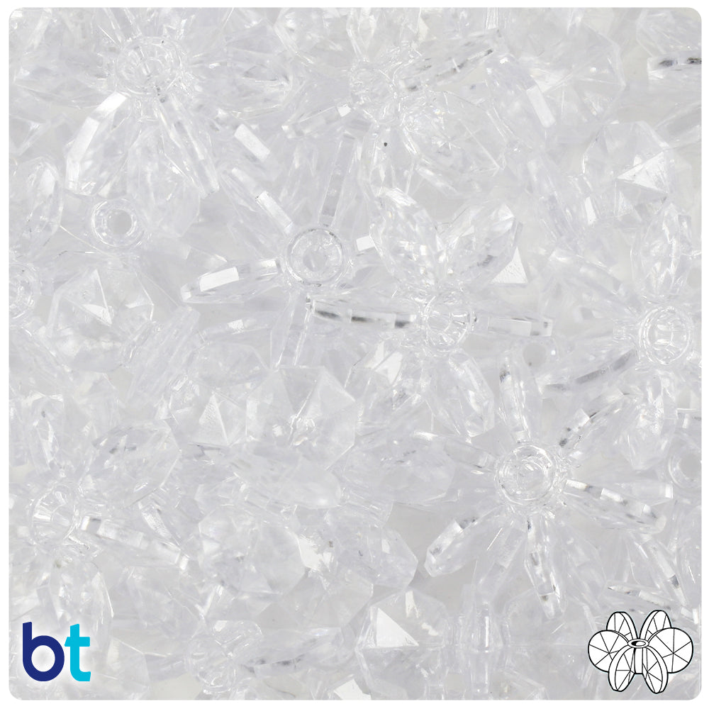 Wholesale Case 25mm SunBurst Plastic Beads - Transparent