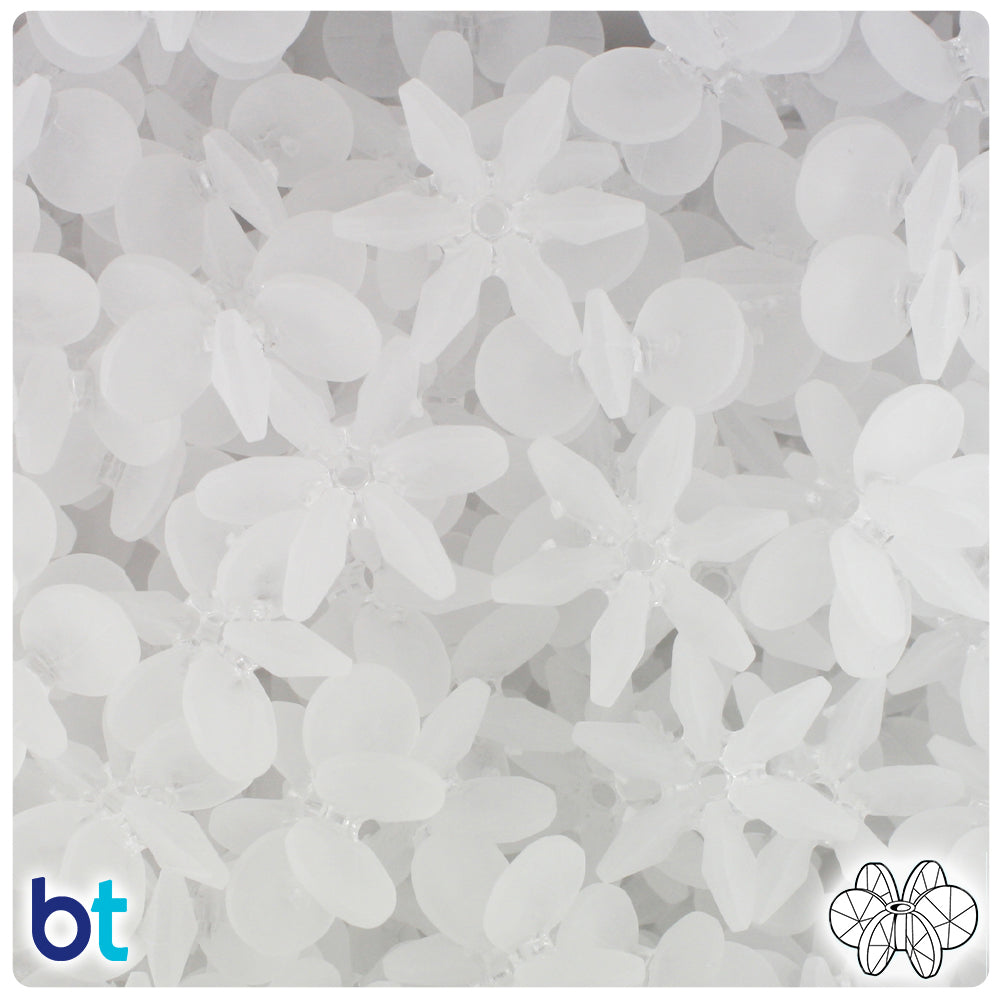 Ice Frosted 18mm SunBurst Plastic Beads (135pcs)