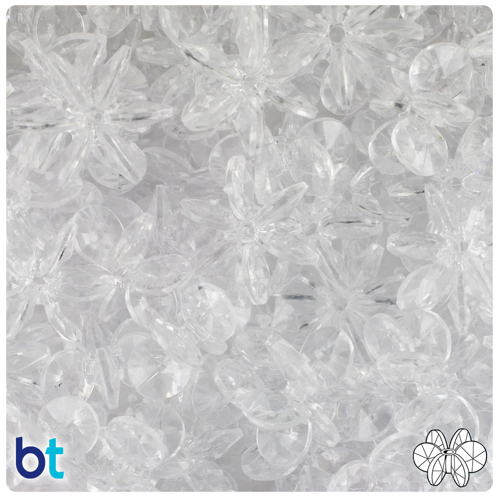 Wholesale Case 18mm SunBurst Plastic Beads - Transparent