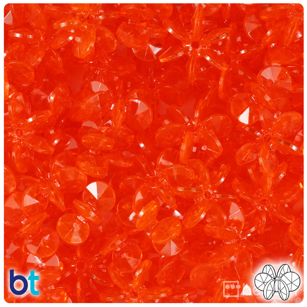 Hyacinth Transparent 18mm SunBurst Plastic Beads (135pcs)