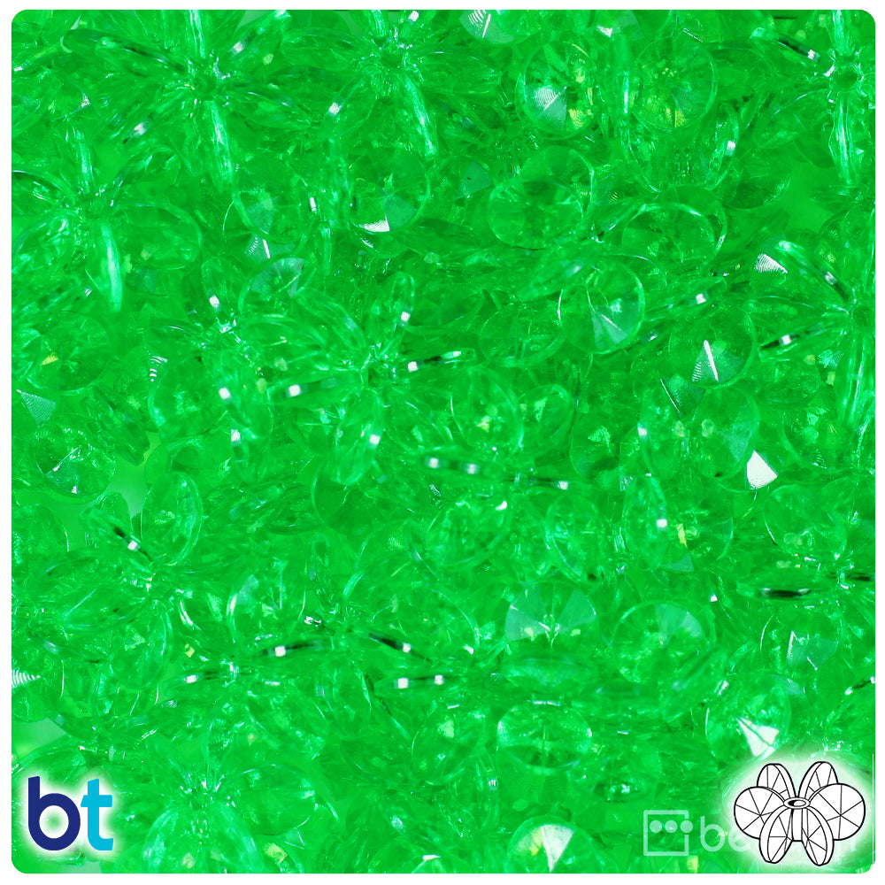 Mint Transparent 18mm SunBurst Plastic Beads (135pcs)