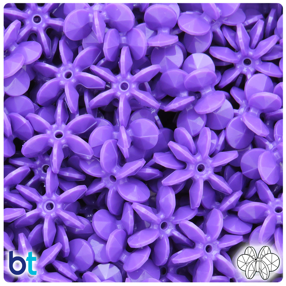 Dark Lilac Opaque 18mm SunBurst Plastic Beads (135pcs)