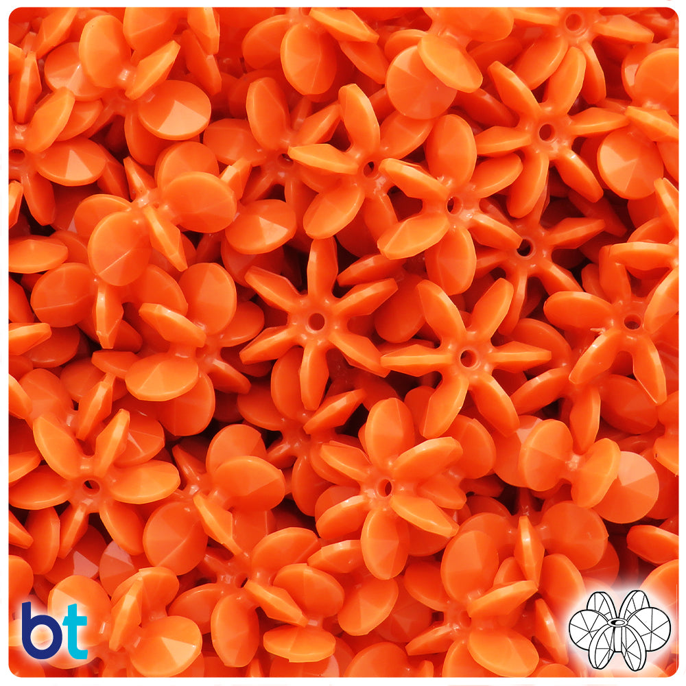 Coral Opaque 18mm SunBurst Plastic Beads (135pcs)