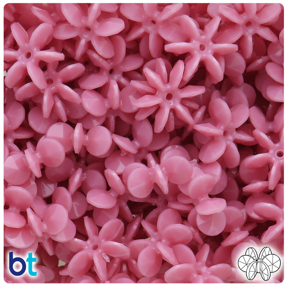 Mauve Opaque 18mm SunBurst Plastic Beads (135pcs)