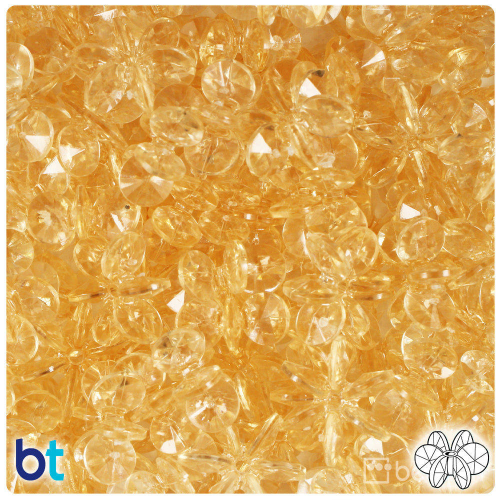 Dark Champagne Transparent 18mm SunBurst Plastic Beads (135pcs)