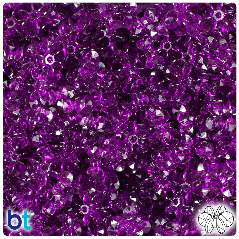 Dark Amethyst Transparent 10mm SunBurst Plastic Beads (450pcs)