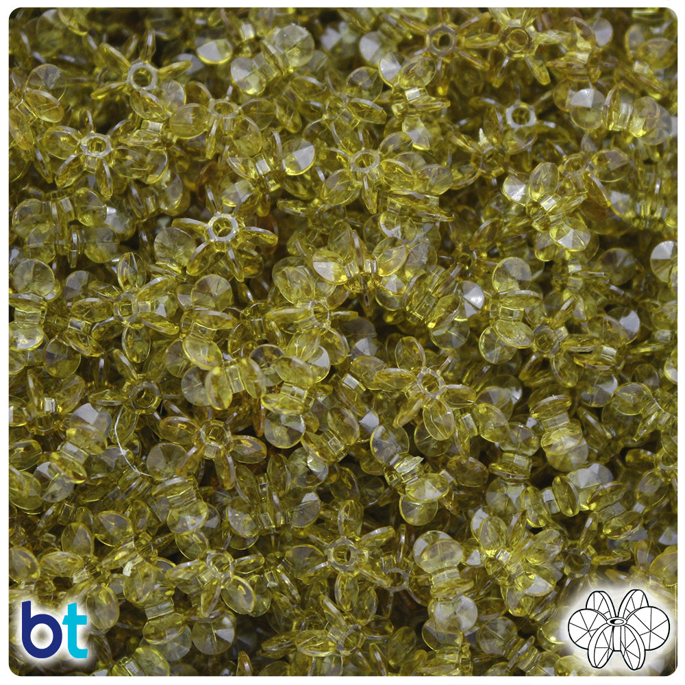 Avocado Transparent 10mm SunBurst Plastic Beads (450pcs)