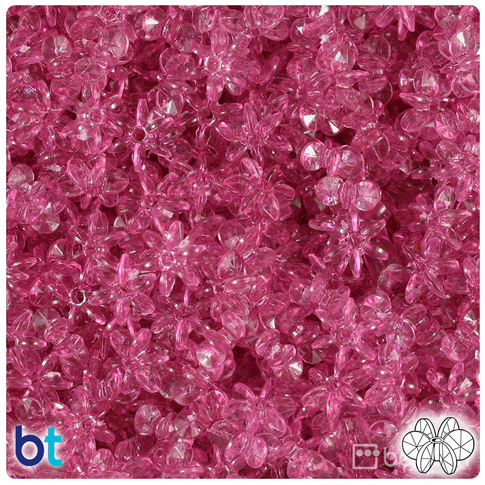 Fuchsia Transparent 10mm SunBurst Plastic Beads (450pcs)