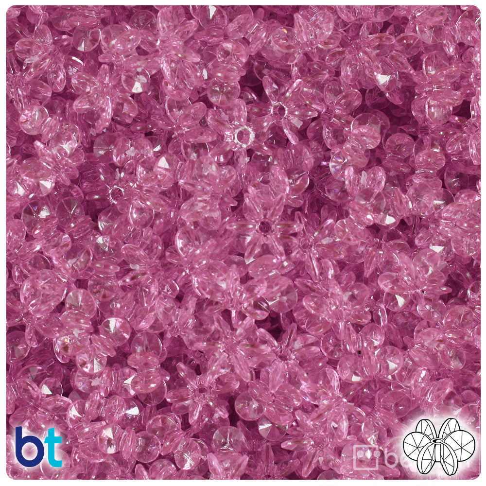 Light Fuchsia Transparent 10mm SunBurst Plastic Beads (450pcs)