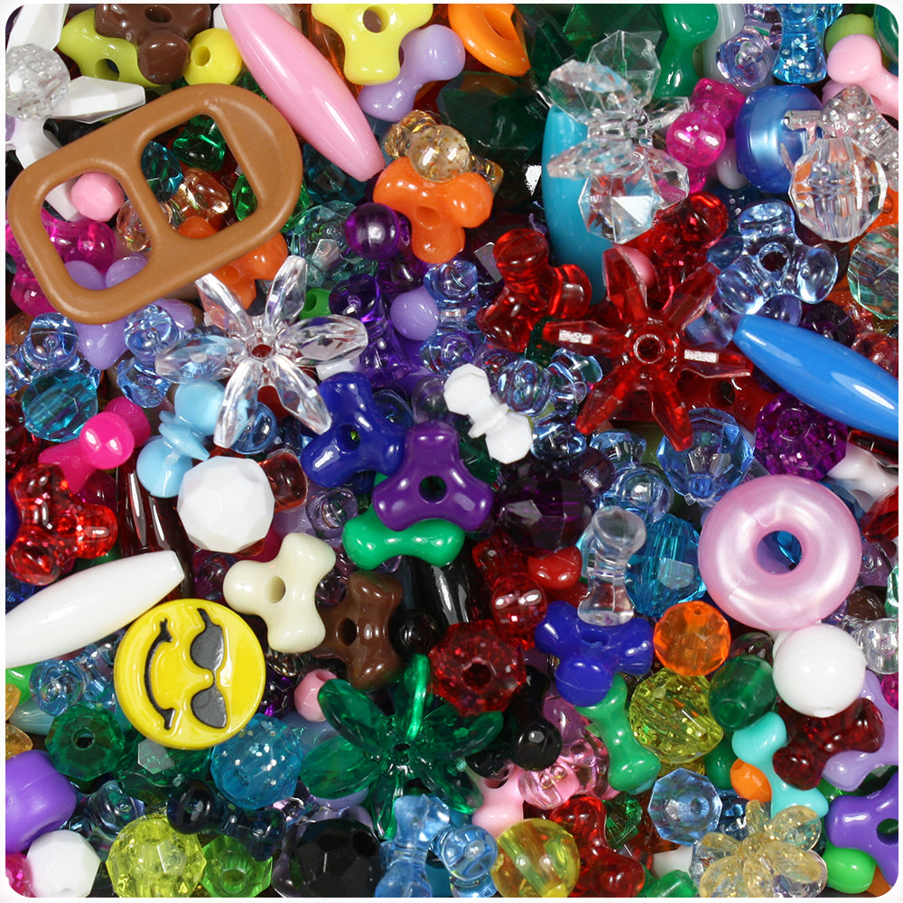Assorted Plastic Craft Beads Mix (1lb)