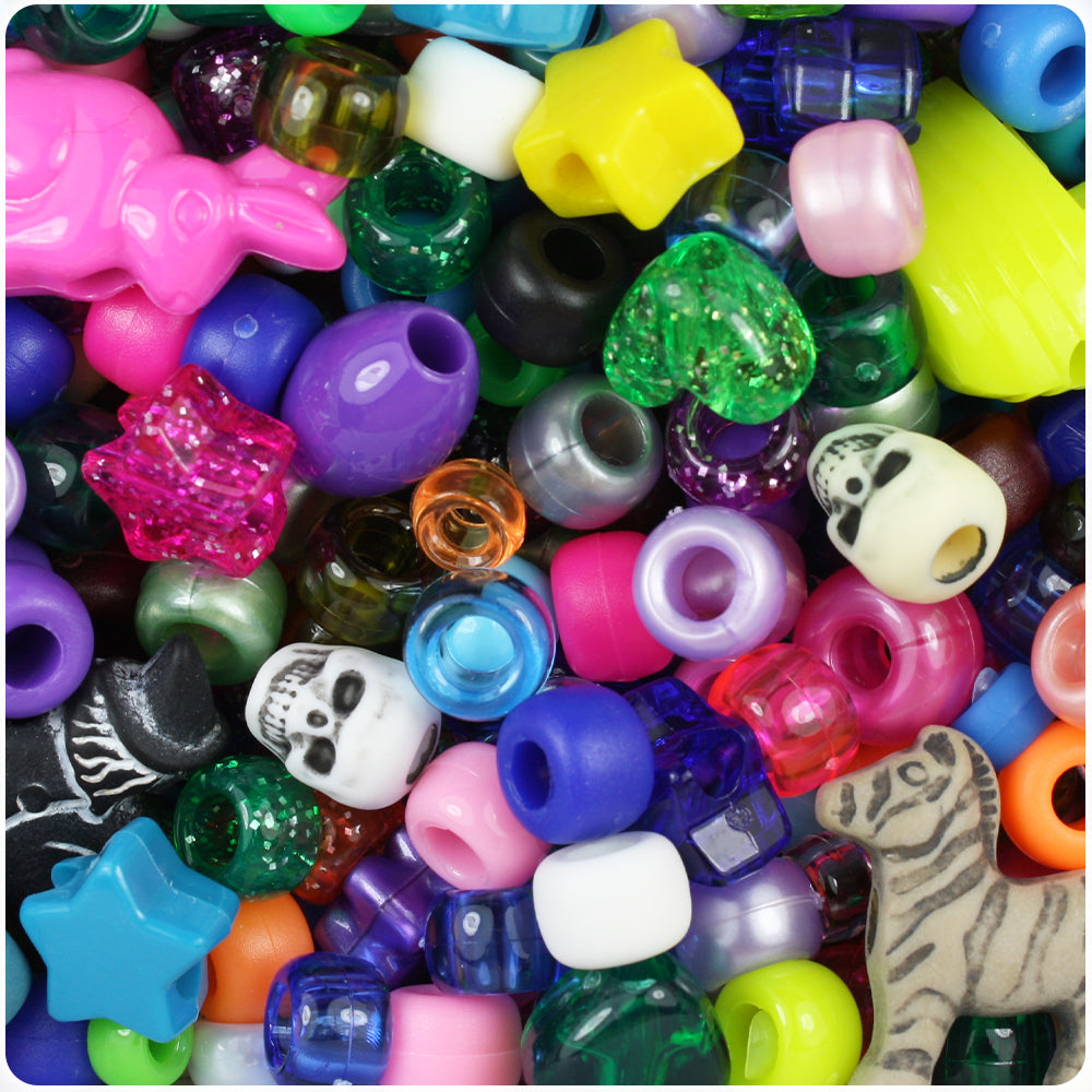 Assorted Plastic Pony & Novelty Bead Mix (4oz)