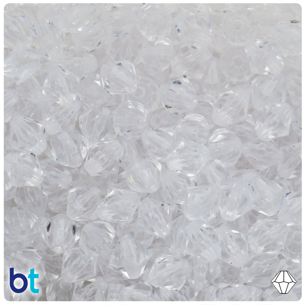 Clear Transparent 10mm Faceted Bicone Plastic Beads (125pcs)