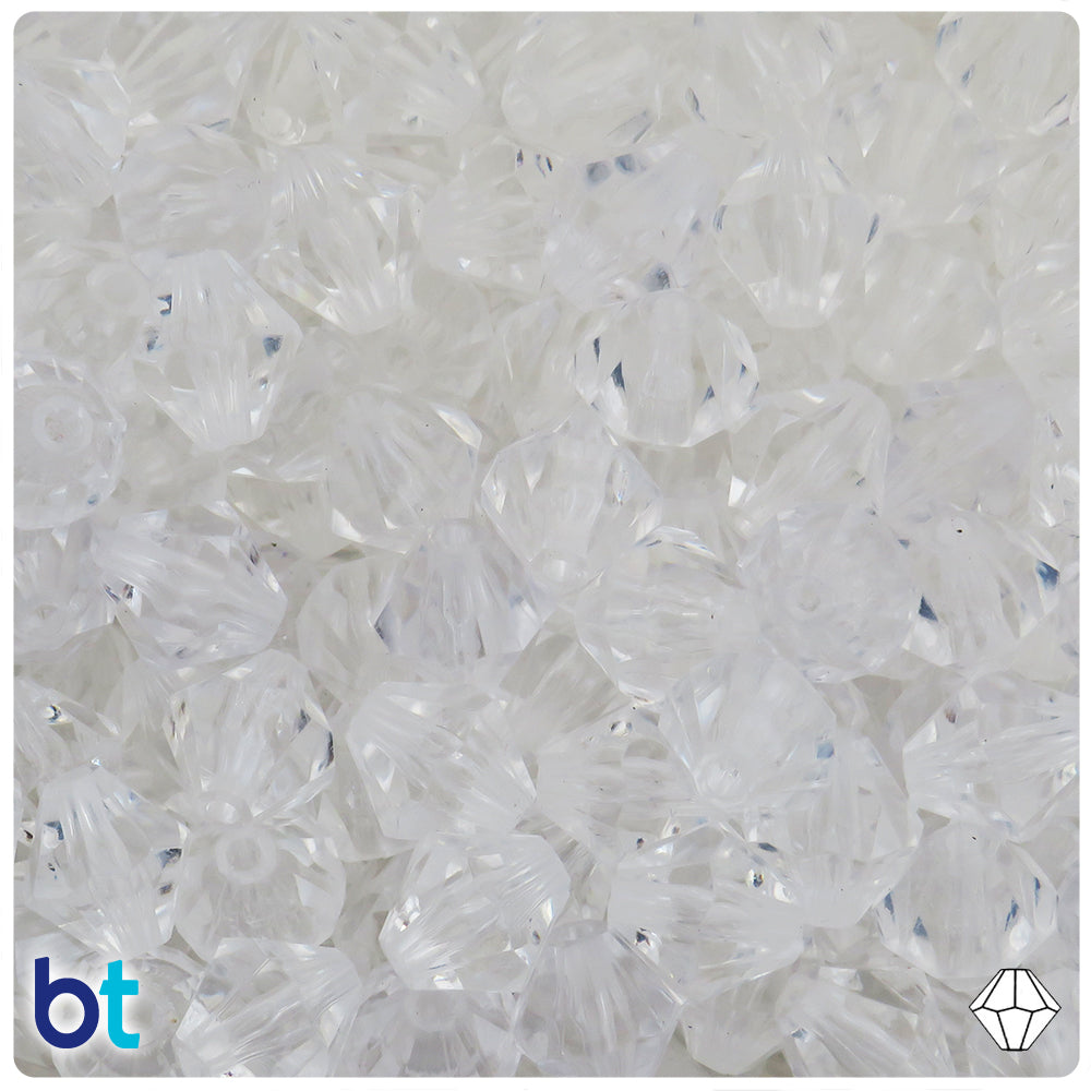 Clear Transparent 14mm Faceted Bicone Plastic Beads (50pcs)
