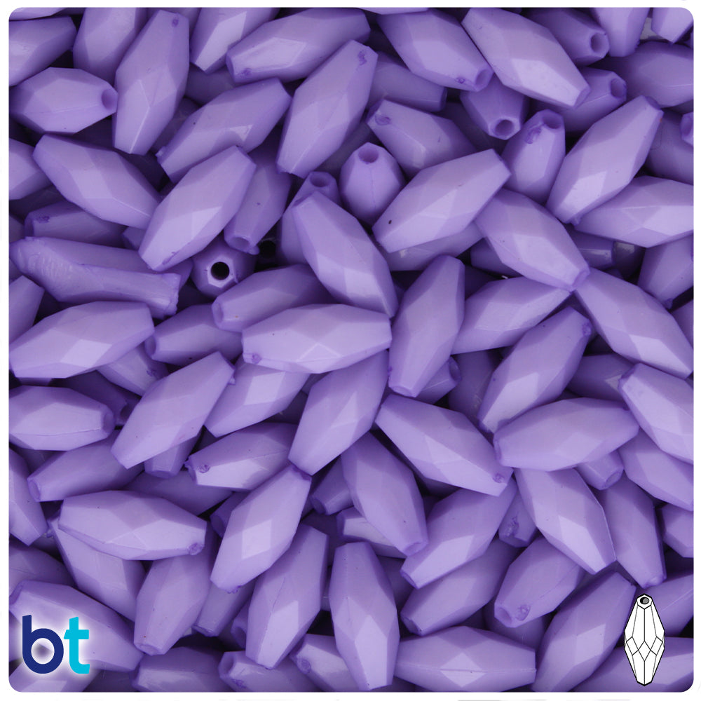 Light Purple Opaque 15mm Faceted Oval Plastic Beads (200pcs)