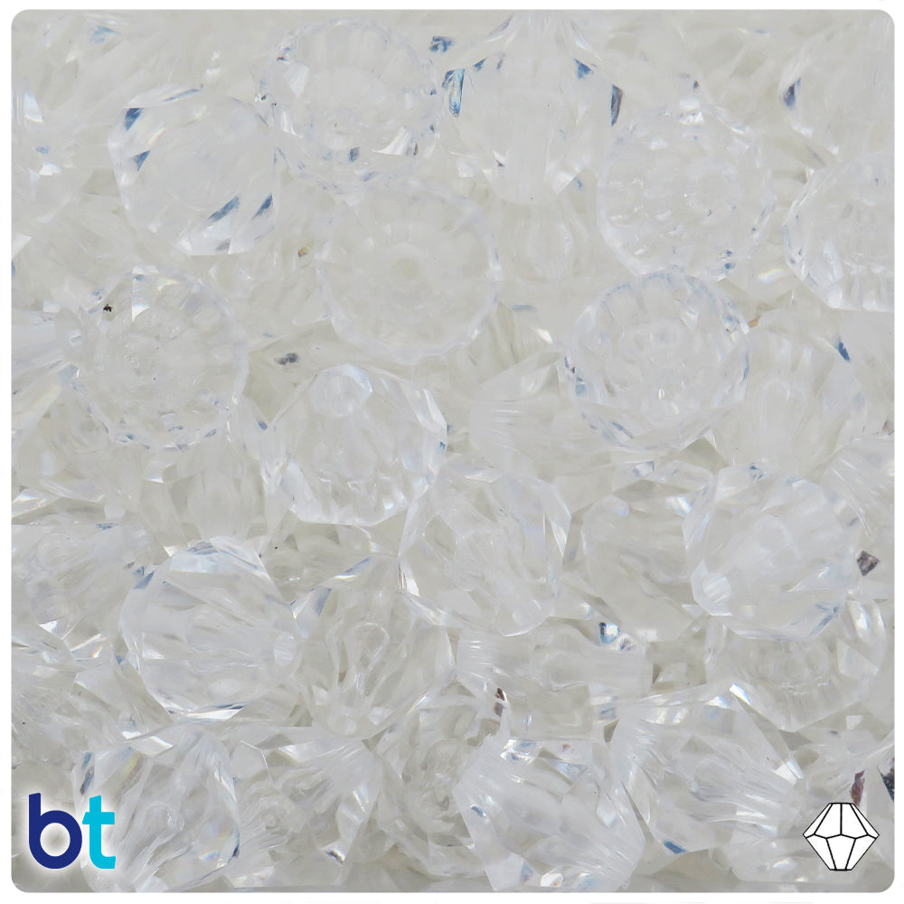 Clear Transparent 18mm Faceted Bicone Plastic Beads (24pcs)