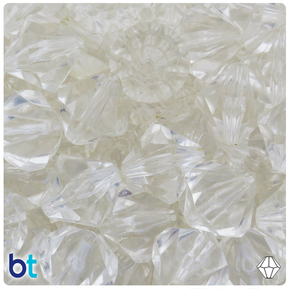 Clear Transparent 20mm Faceted Bicone Plastic Beads (15pcs)