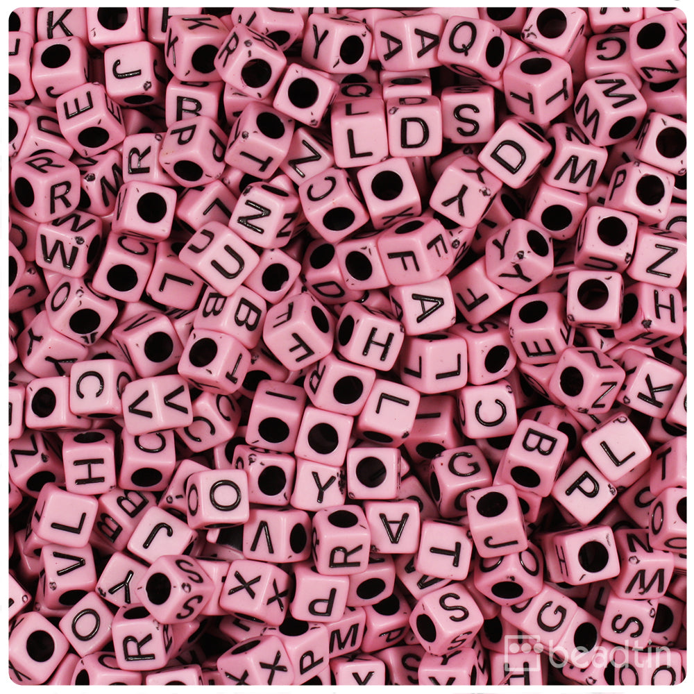 BeadTin Light Pink Opaque 10mm Round Plastic Pony Beads (125pcs