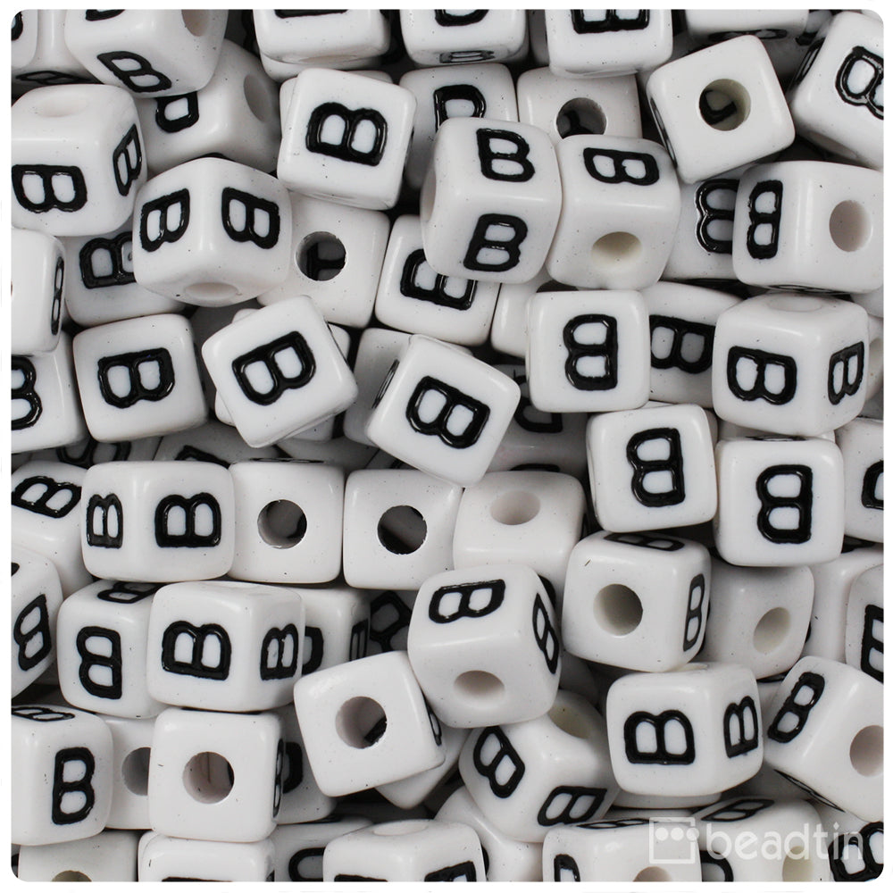 Wood Alphabet Letter Beads / Big Wooden Cube Initial Bead / Square Bead  (You Pick Letter or We Pick By Random / 10mm / Colorful Mix) CHM2393