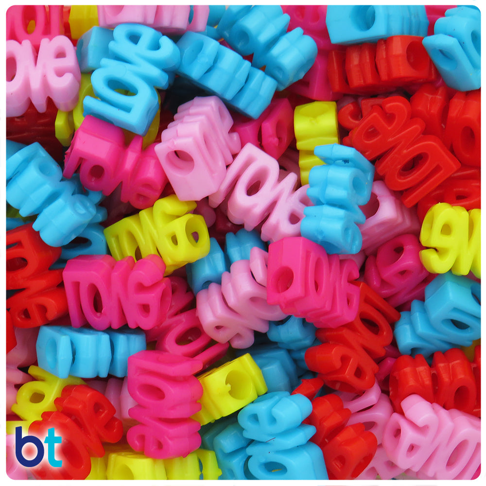 Pastel Opaque Mix 16mm Love Alpha Beads (40pcs)