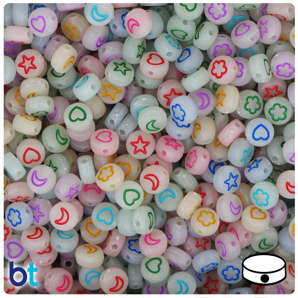 Luminous 7mm Coin Alpha Beads - Colored Celestial (250pcs)