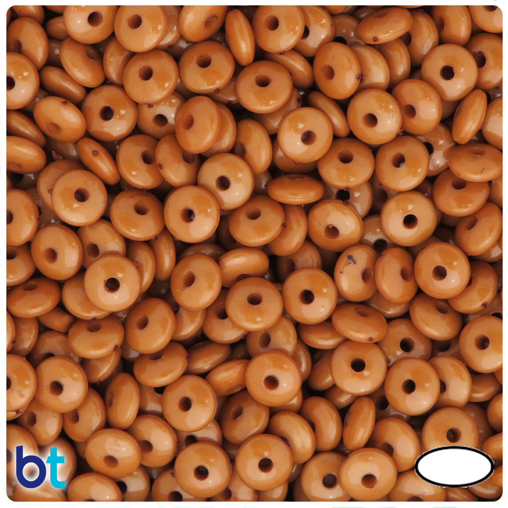 Brown Opaque 7mm Rondelle Plastic Beads (600pcs)