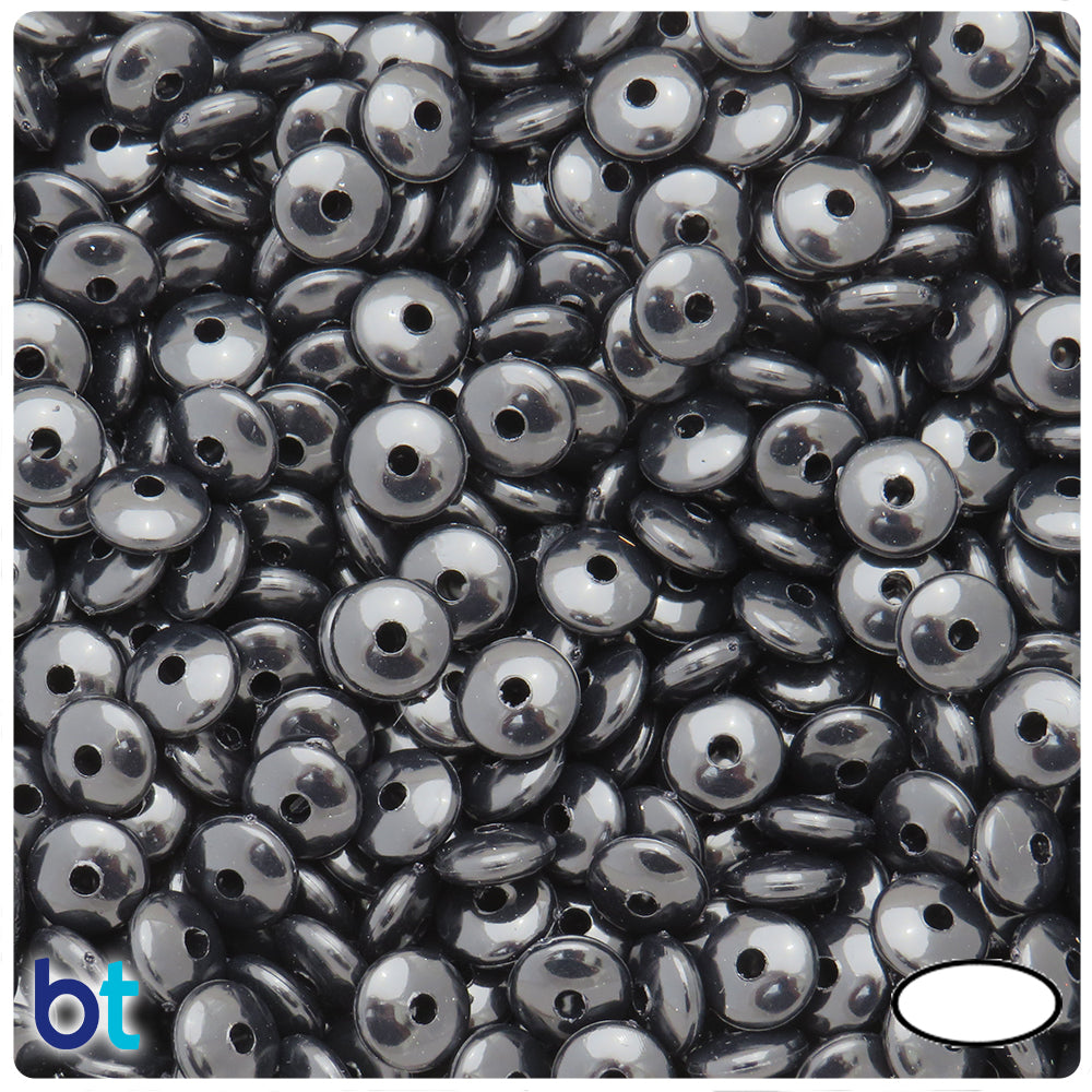 Black Opaque 7mm Rondelle Plastic Beads (600pcs)