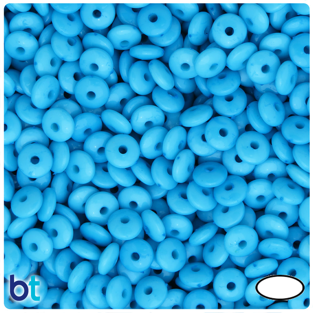 Light Blue Opaque 7mm Rondelle Plastic Beads (600pcs)