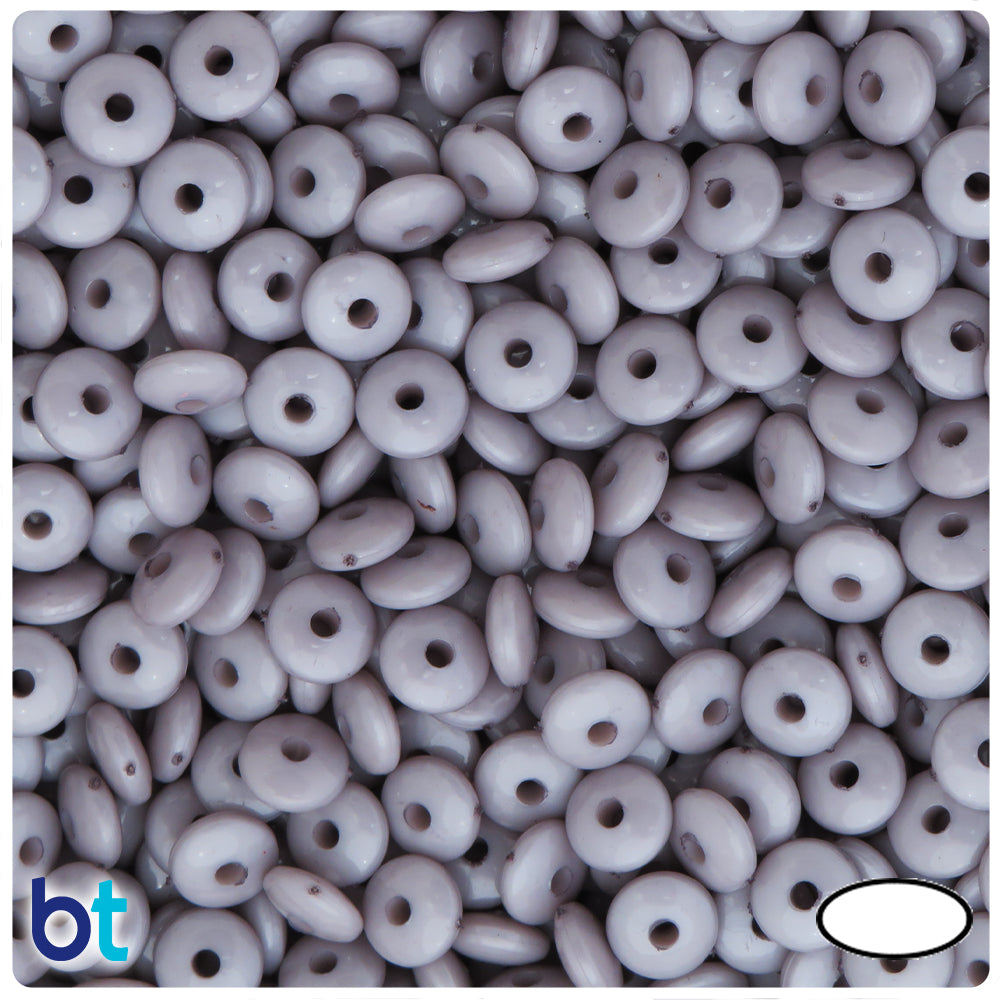 Grey Opaque 7mm Rondelle Plastic Beads (600pcs)