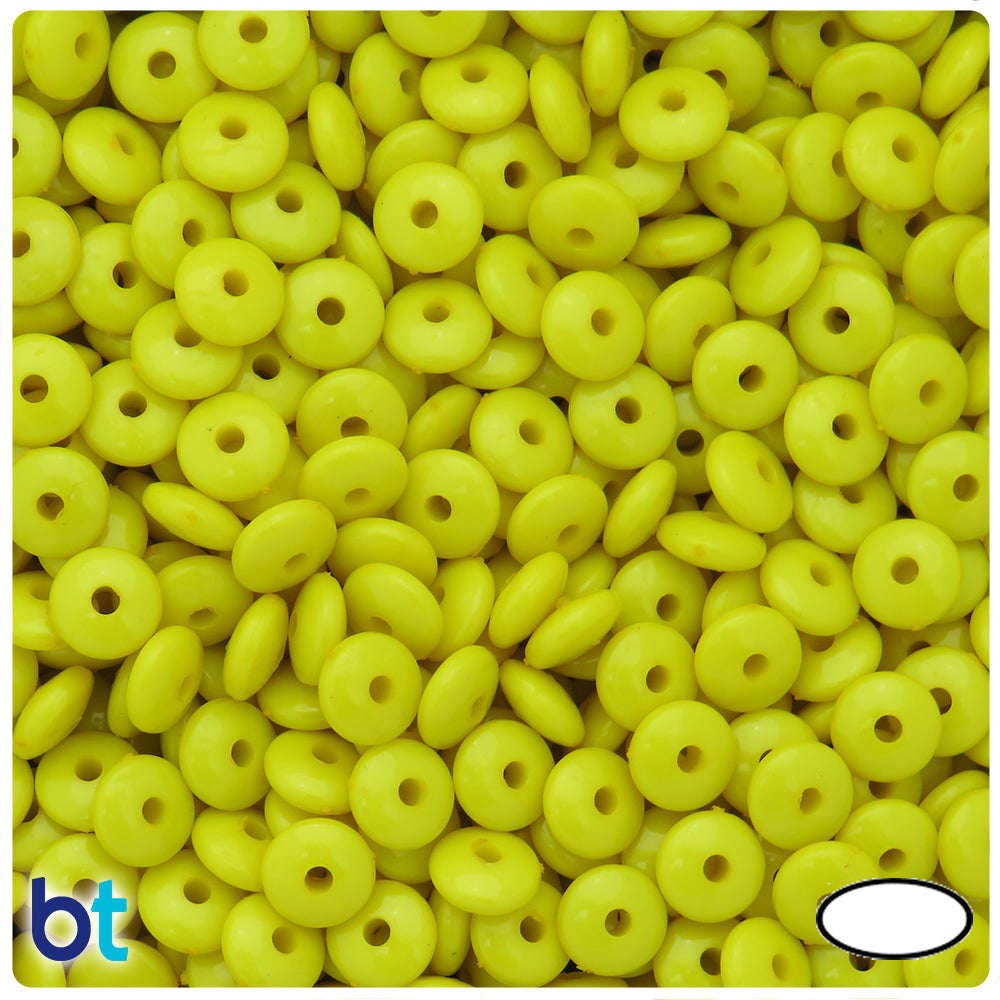 Yellow Opaque 7mm Rondelle Plastic Beads (600pcs)