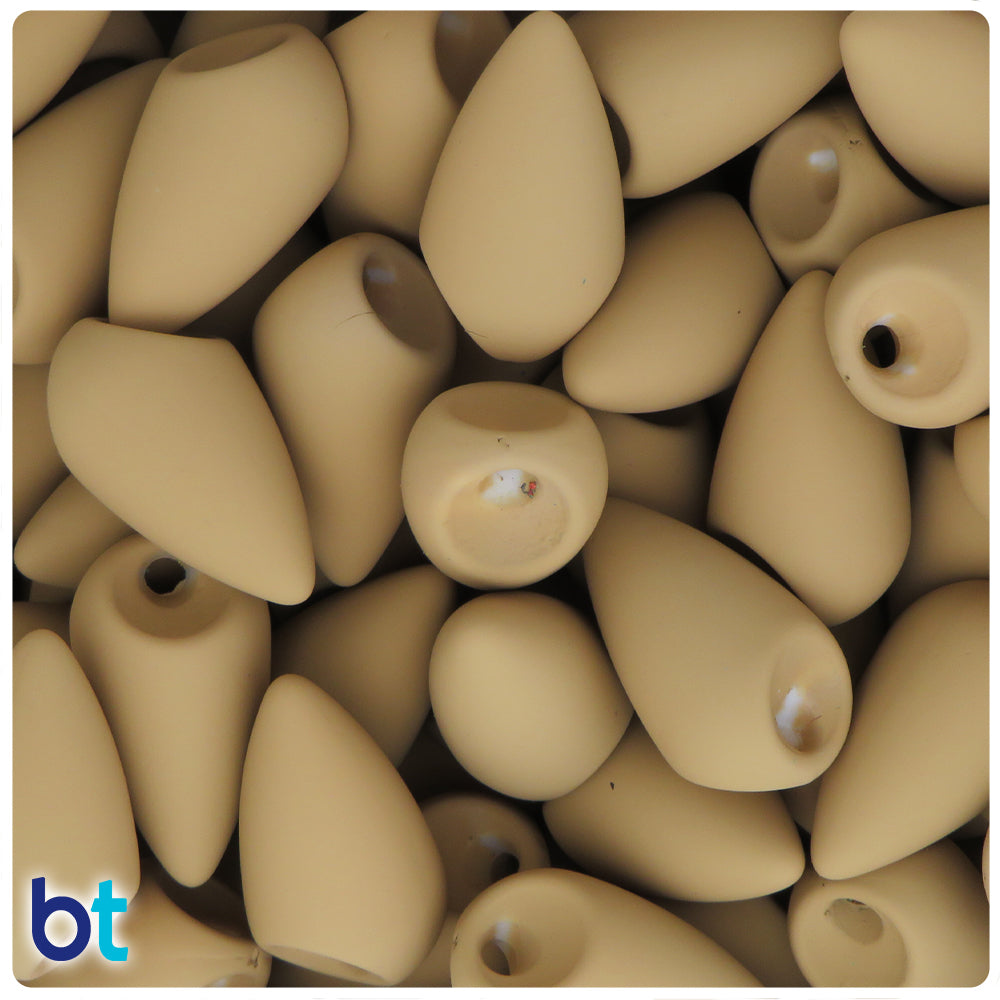 Light Brown Matte 26mm Spike Plastic Beads (20pcs)