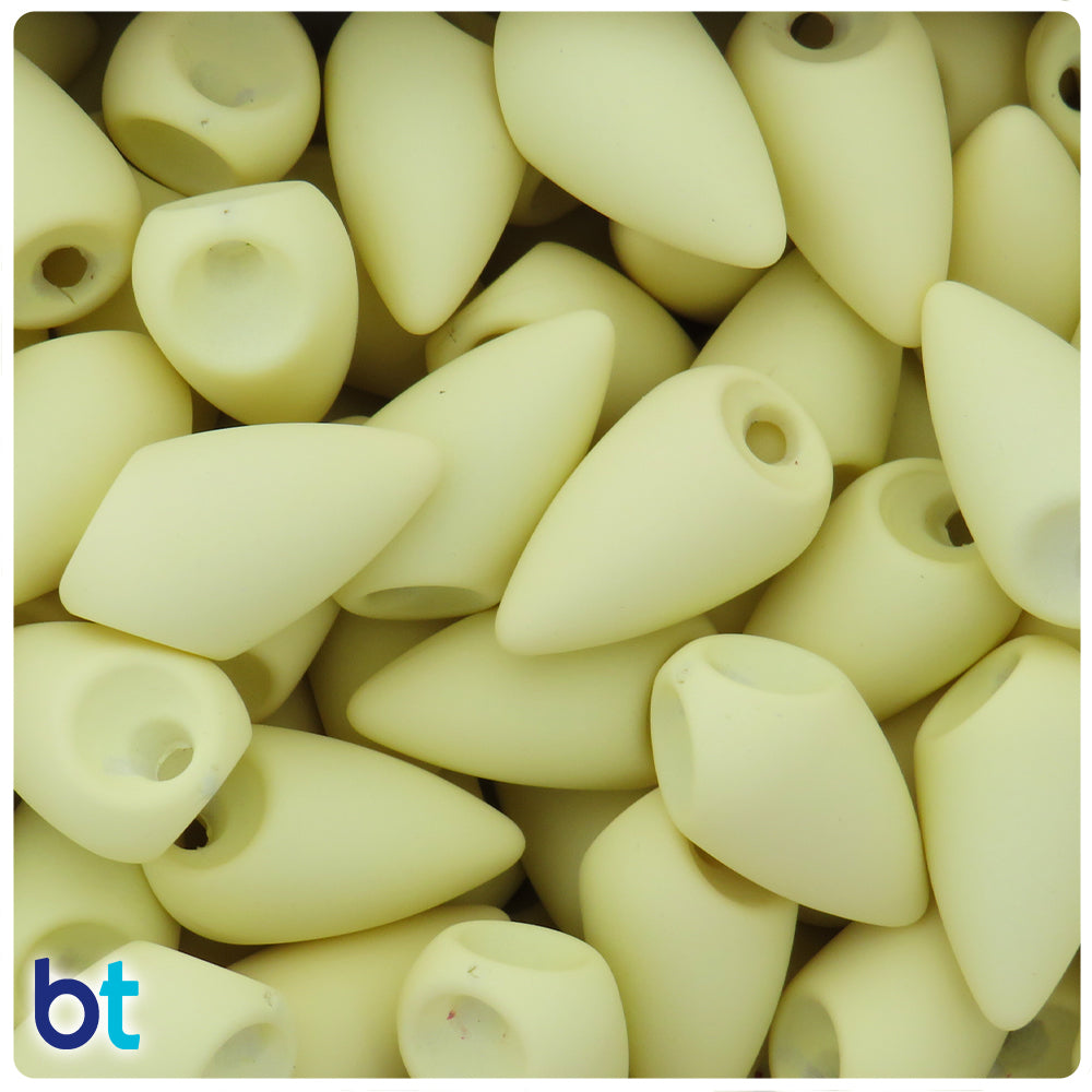 Light Yellow Matte 26mm Spike Plastic Beads (20pcs)