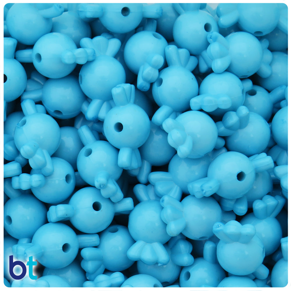 Light Blue Opaque 21mm Candy Plastic Beads (30pcs)