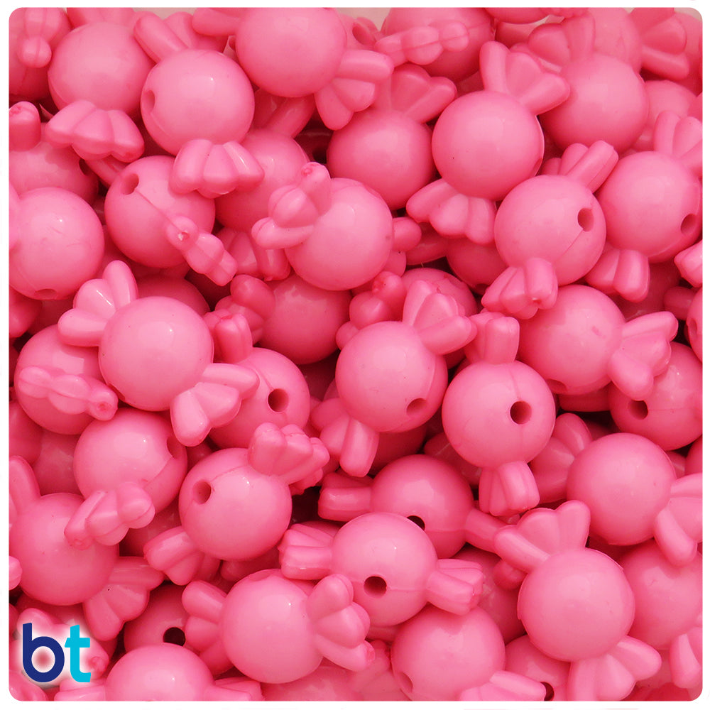Light Pink Opaque 21mm Candy Plastic Beads (30pcs)
