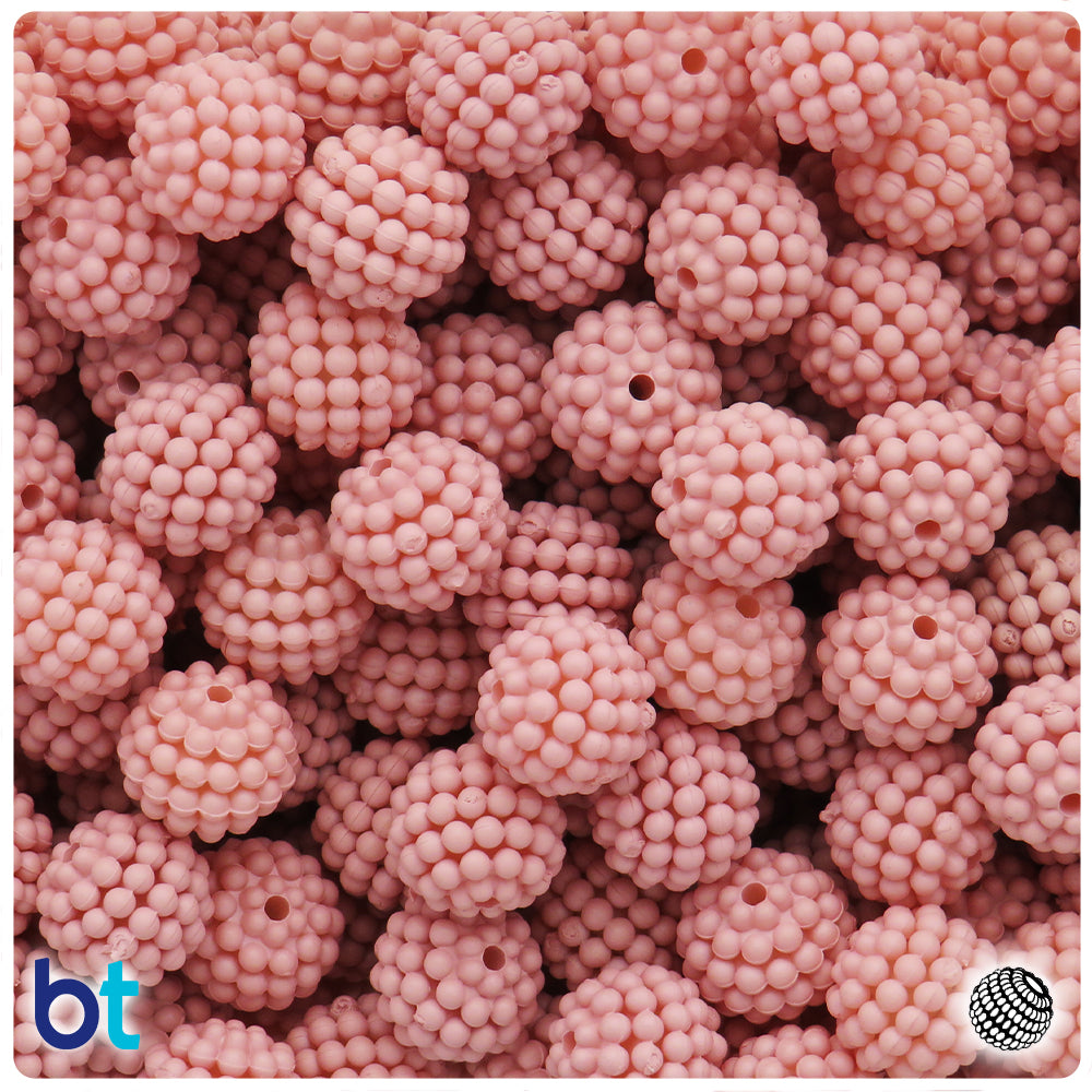 Light Pink Matte 12mm Berry Plastic Beads (75pcs)