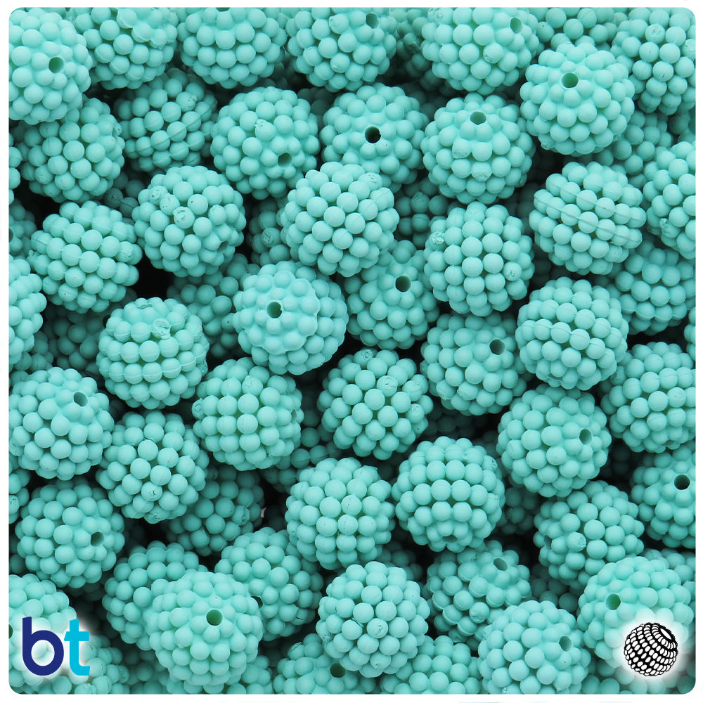 Light Green Matte 12mm Berry Plastic Beads (75pcs)