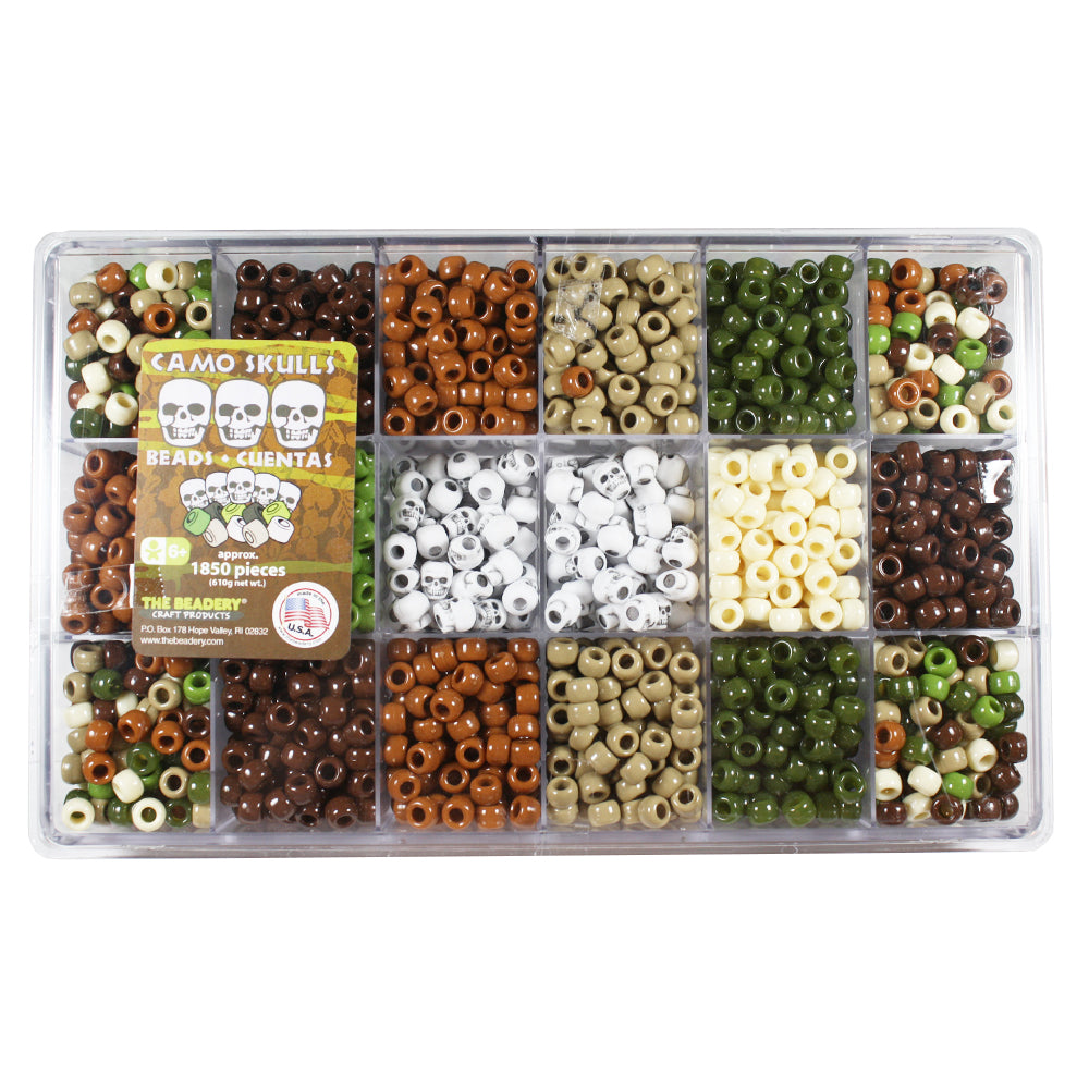 Camo Skulls Bead Box (large)