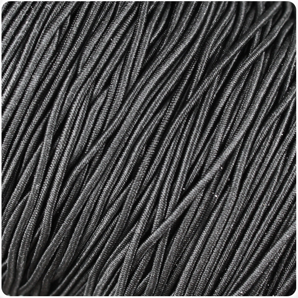 Black 1mm Round Elastic Cord (65m)
