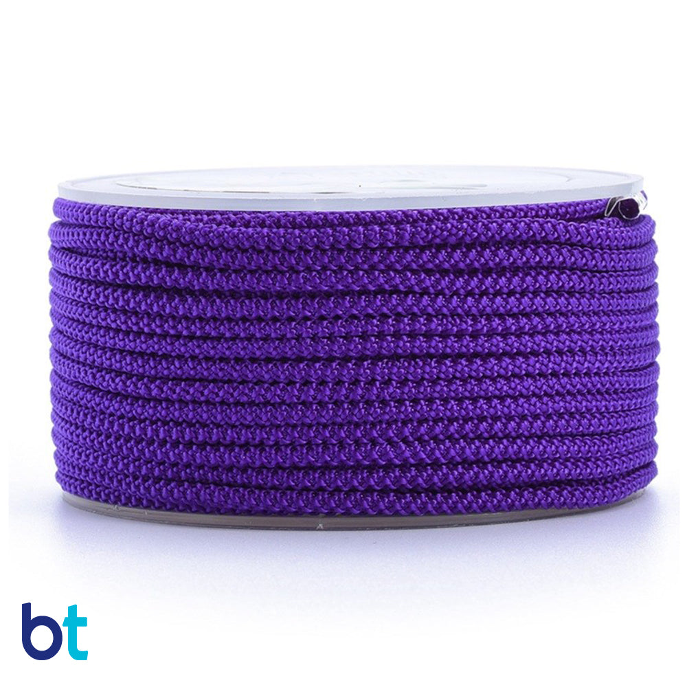 Dark Purple 2mm Round Polyester Braided Cord (15m)