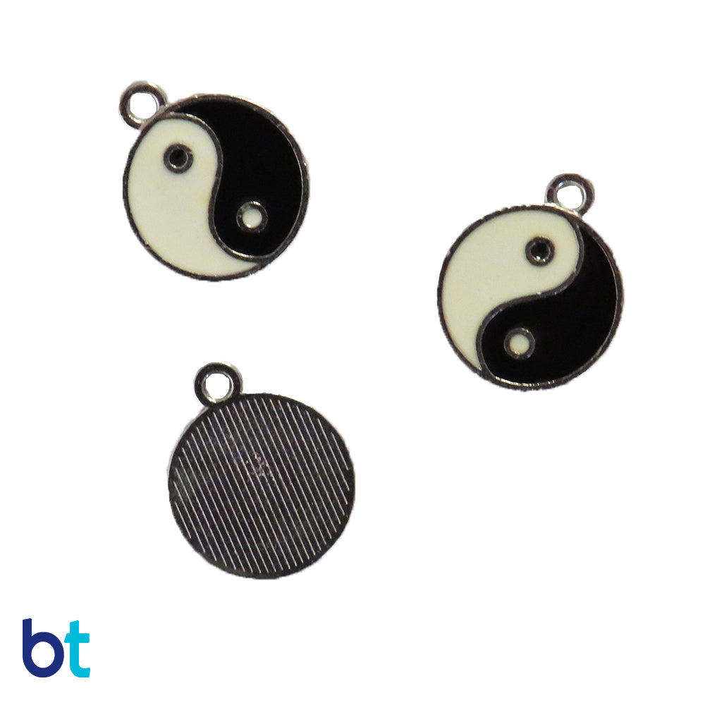 Ying Yang Design 15mm Metal Charms (10pcs)