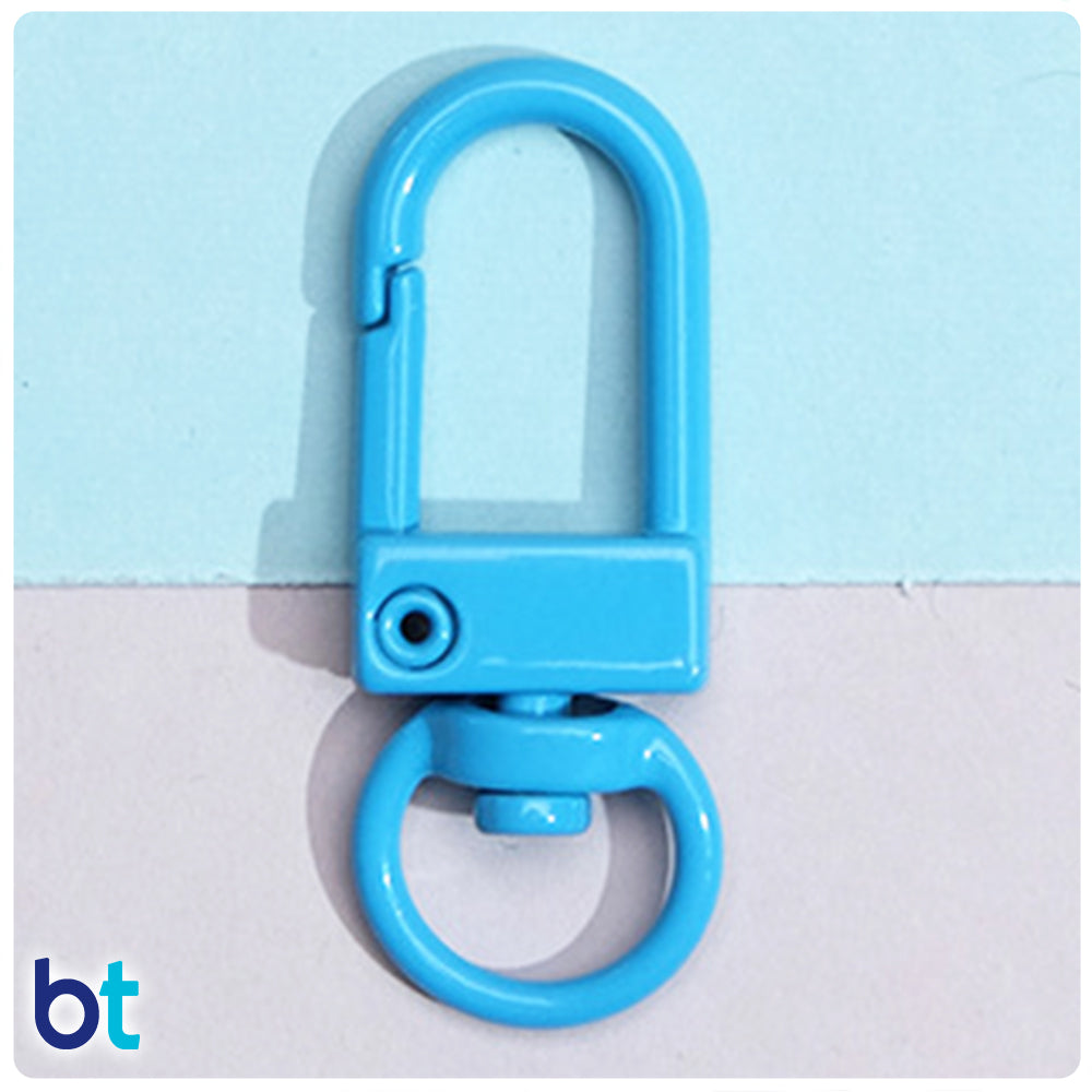 Blue 34mm Metal Swivel Key Clasps (10pcs)