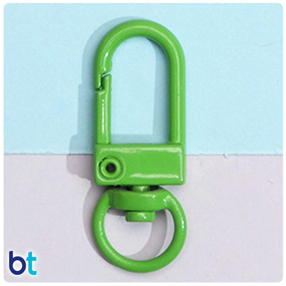 Green 34mm Metal Swivel Key Clasps (10pcs)