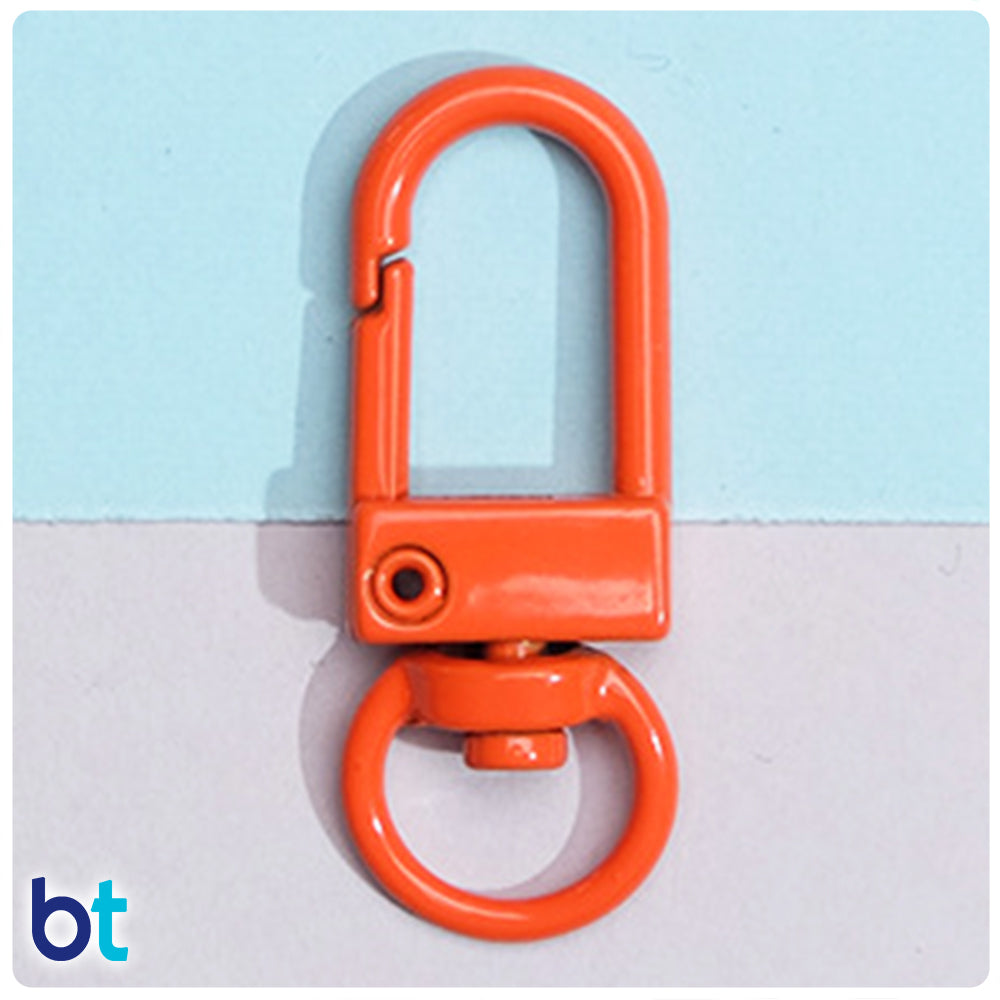 Orange 34mm Metal Swivel Key Clasps (10pcs)