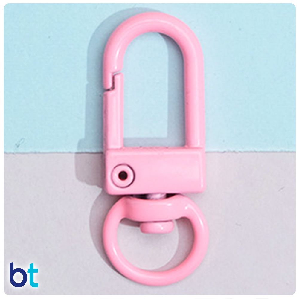 Pink 34mm Metal Swivel Key Clasps (10pcs)